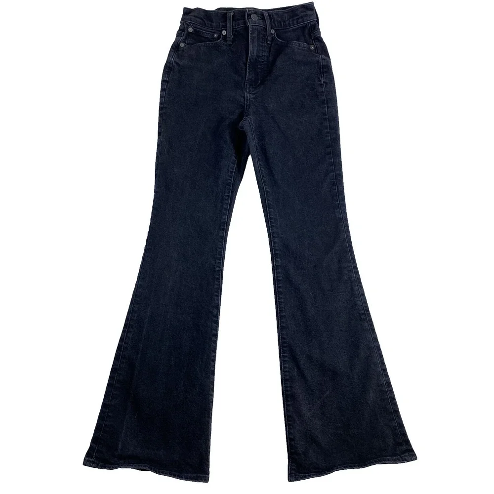 Madewell Perfect Vintage Flare Jeans Women Sz 24 Dark Wash Retro Y2K‎ - Picture 2 of 14